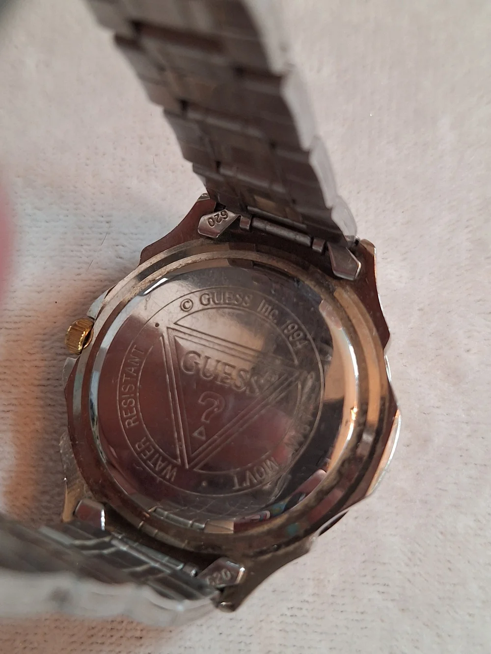 GUESS Two-Tone Gold & Silver Men’s Chronograph Watch with White Dial